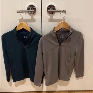Zella Teal Quarter-Zip Pullover and Zella Gray quarter zip pullover Bundle